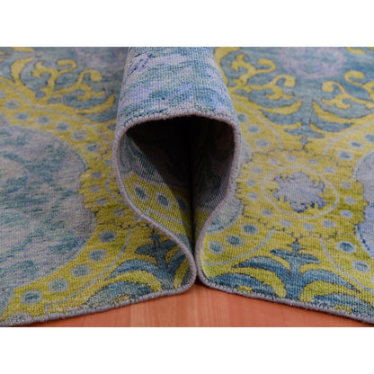 Fine Oriental Wool Hand Knotted Rug Blue 9.0x12.2 -O075410