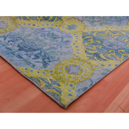 Fine Oriental Wool Hand Knotted Rug Blue 9.0x12.2 -O075410