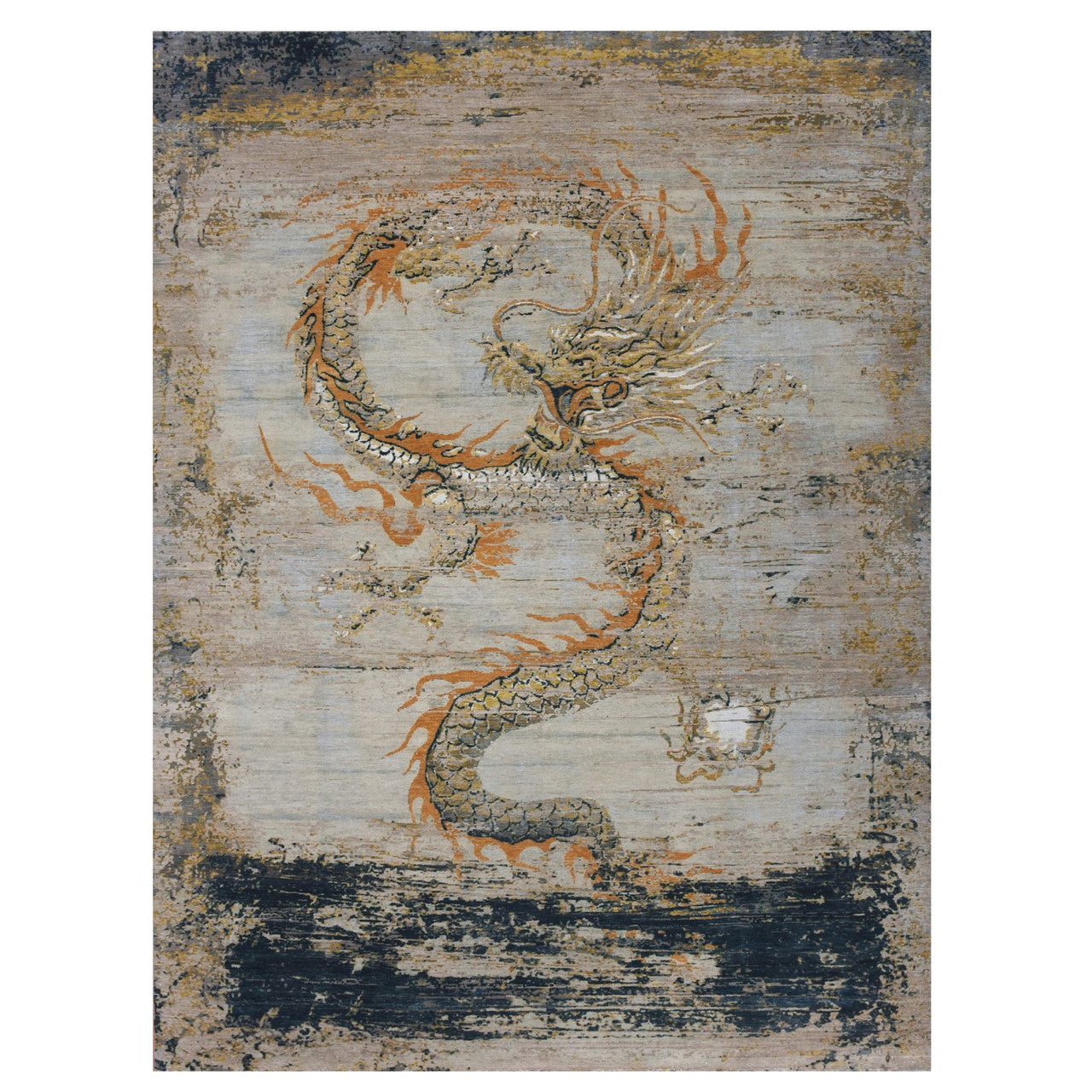 Fine Oriental Wool Hand Knotted Rug Beige No Border 8.11X12.2 -O075414