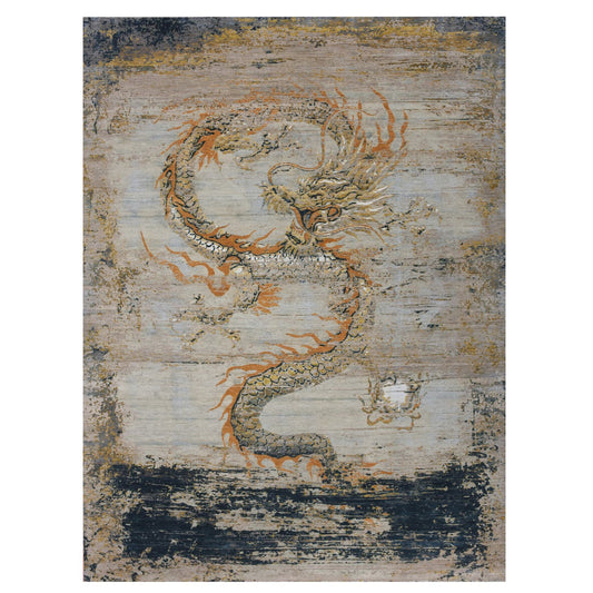 Fine Oriental Wool Hand Knotted Rug Beige No Border 8.11X12.2 -O075414