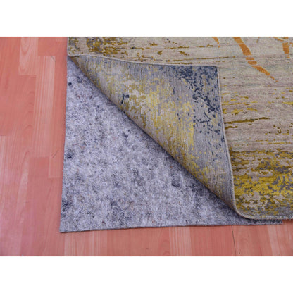 Fine Oriental Wool Hand Knotted Rug Beige No Border 8.11X12.2 -O075414