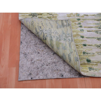 Silk Silk Hand Knotted Rug Green No Border 8.0X10.1 -O075419