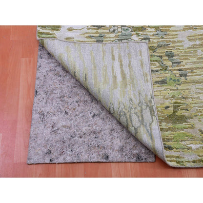 Silk Silk Hand Knotted Rug Green No Border 9.11X14.4 -O075420