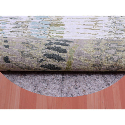 Silk Silk Hand Knotted Rug Green No Border 6.1X6.2 -O075422