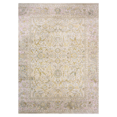 Oushak And Peshawar Wool & Silk Hand Knotted Rug Beige Pink 12.0X15.7 -O075430