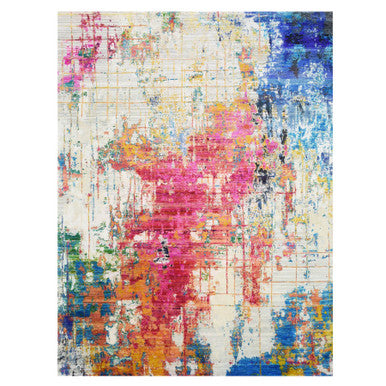 Modern and Contemporary Sari Silk Hand Knotted Rug Pink No Border 8.10X12.2 -O075442