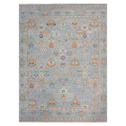 Transitional Wool Hand Knotted Rug Grey Gray 11.10X14.6 -O075449