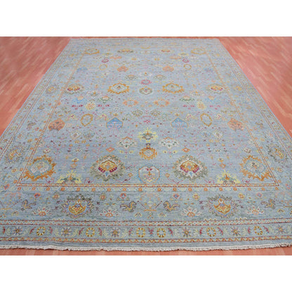 Transitional Wool Hand Knotted Rug Grey Gray 11.10X14.6 -O075449