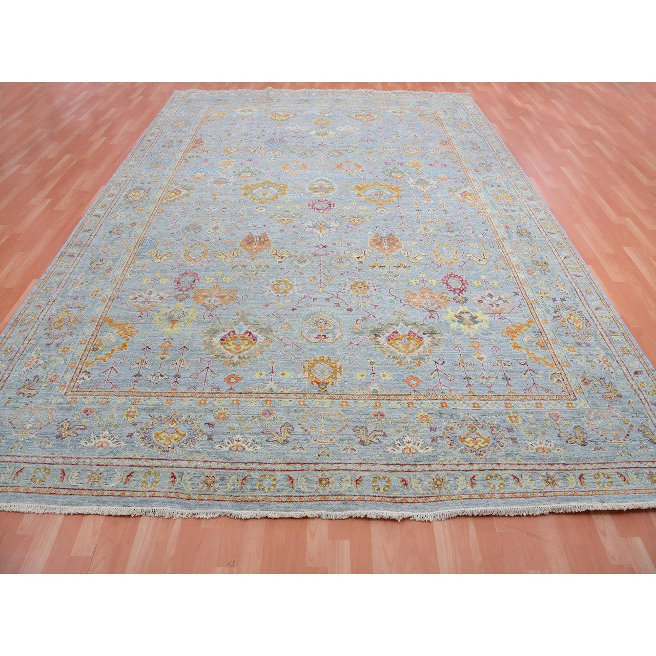 Transitional Wool Hand Knotted Rug Grey Gray 10.0X13.6 -O075450