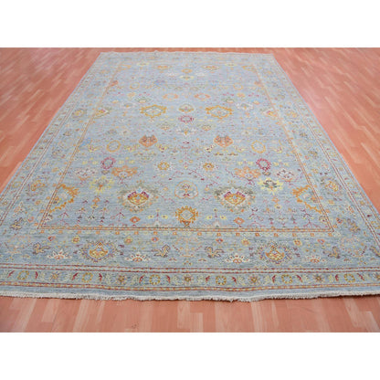 Transitional Wool Hand Knotted Rug Grey Gray 10.0X13.6 -O075450