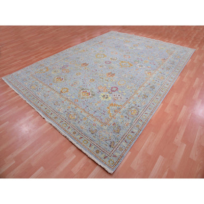 Transitional Wool Hand Knotted Rug Grey Gray 10.0X13.6 -O075450