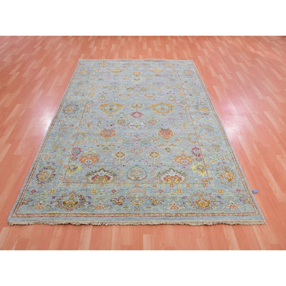 Transitional Wool Hand Knotted Rug Grey Gray 6.0X8.10 -O075454