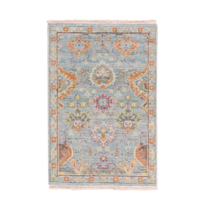 Transitional Wool Hand Knotted Rug Grey Gray 2.0X3.0 -O075458