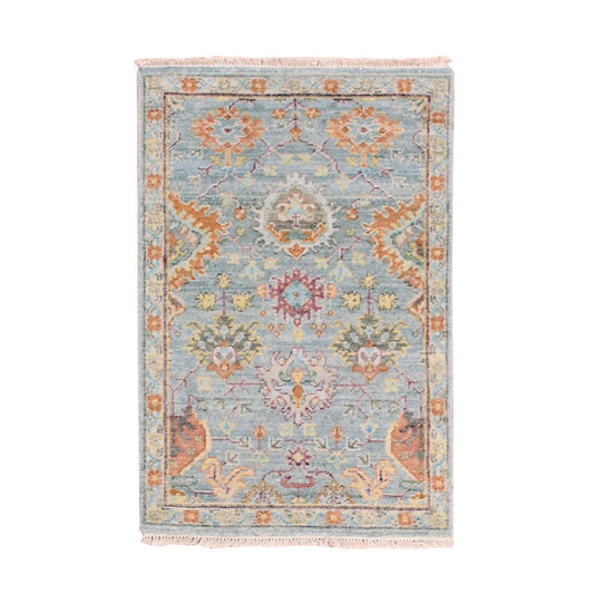 Transitional Wool Hand Knotted Rug Grey Gray 2.0X3.0 -O075458