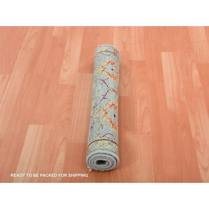 Transitional Wool Hand Knotted Rug Grey Gray 2.0X3.0 -O075459