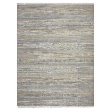 Modern and Contemporary Wool Hand Knotted Rug Grey No Border 8.10X11.10 -O075463