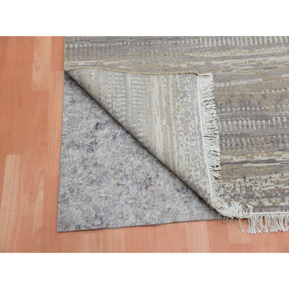 Modern and Contemporary Wool Hand Knotted Rug Grey No Border 8.10X11.10 -O075463