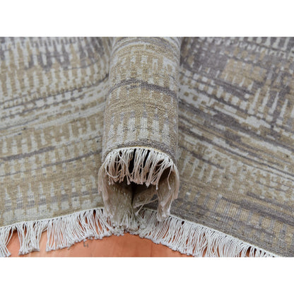 Modern and Contemporary Wool Hand Knotted Rug Grey No Border 8.10X11.10 -O075463