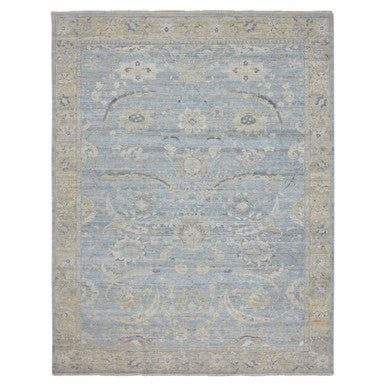 Overdyed & Vintage Wool Hand Knotted Rug Blue Honey Brown 9.1X11.6 -O075467