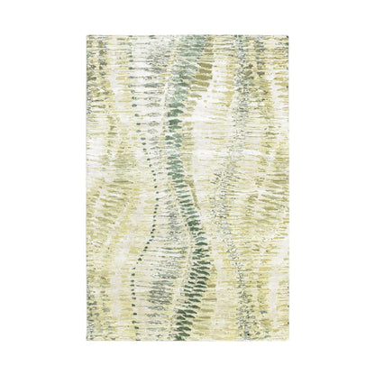 Modern and Contemporary Silk Hand Knotted Rug Green No Border 6.1X9.3 -O075476