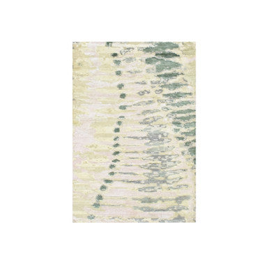 Modern and Contemporary Silk Hand Knotted Rug Green No Border 2.1X3.0 -O075481
