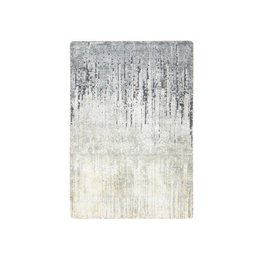 Modern and Contemporary Silk Hand Knotted Rug Grey 2.1X3.0  -O075485