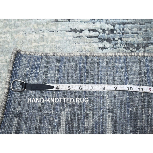 Modern and Contemporary Silk Hand Knotted Rug Grey 2.1X3.0  -O075485