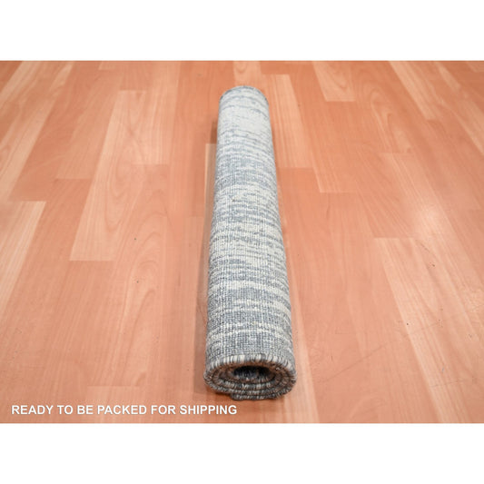 Modern and Contemporary Silk Hand Knotted Rug Grey 2.1X3.0  -O075485