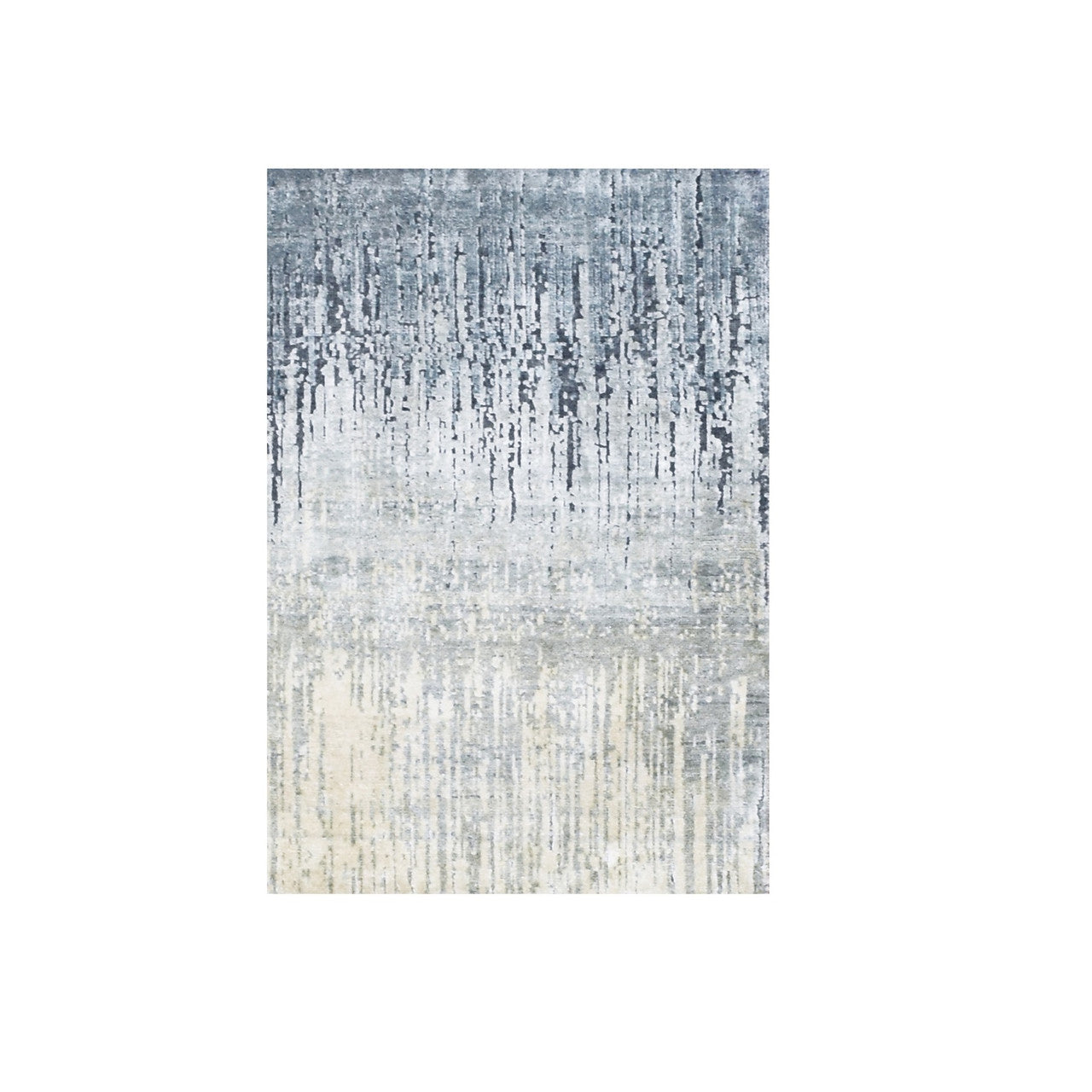 Gray 2'1" x 3'0" Modern and Contemporary Hand knotted Silk Rug - Sku: O075486
