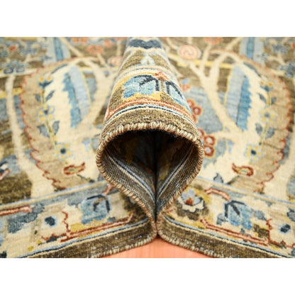 Transitional Wool Hand Knotted Rug Brown Brown 9.1X12.0 -O075489