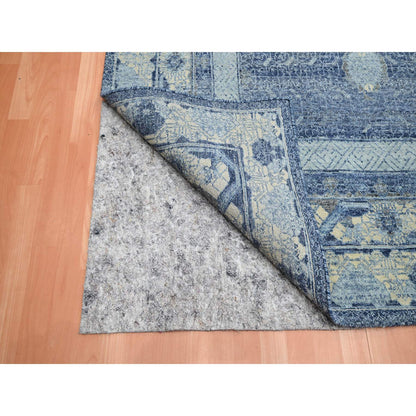 Oushak And Peshawar Wool Hand Knotted Rug Blue Ivory 9.0X12.5 -O075491