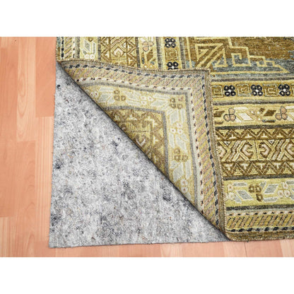 Khotan and Samarkand Wool & Silk Hand Knotted Rug Brown Ivory 9.0X12.5 -O075492