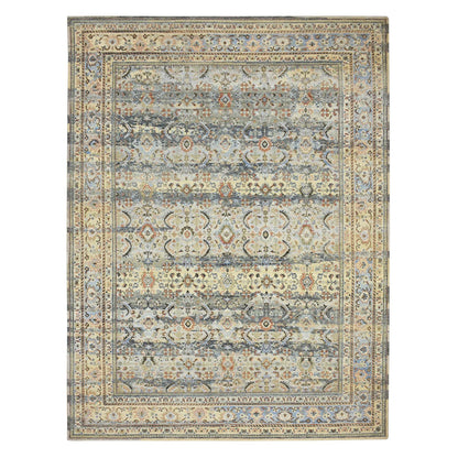 Transitional Wool Hand Knotted Rug Grey Gray 9.0X12.0 -O075493