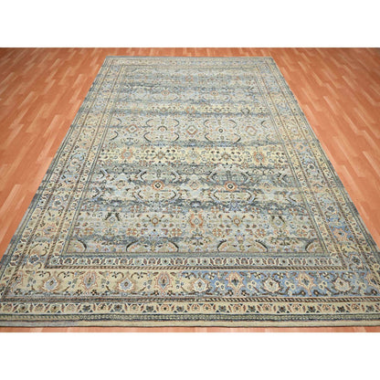 Transitional Wool Hand Knotted Rug Grey Gray 9.0X12.0 -O075493