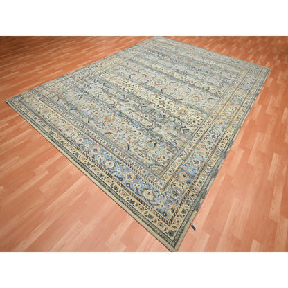 Transitional Wool Hand Knotted Rug Grey Gray 9.0X12.0 -O075493
