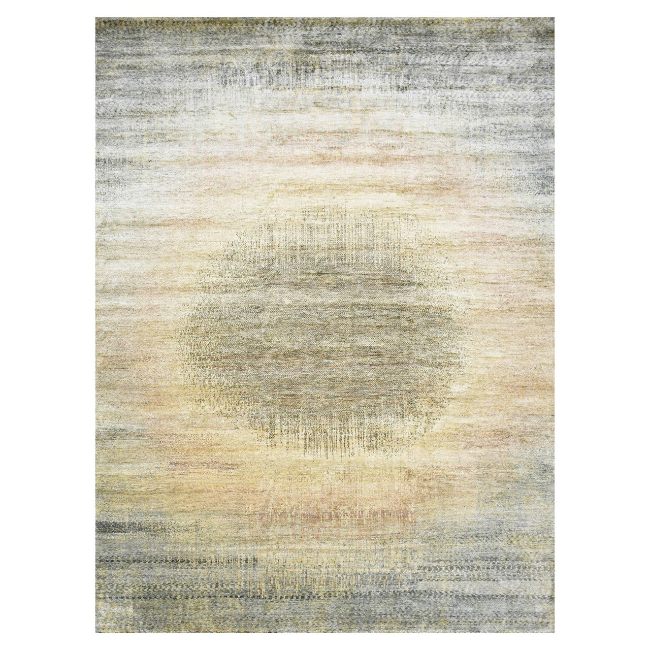 Brown 9'0" x 12'5" Modern and Contemporary Hand knotted Silk Rug - Sku: O075495