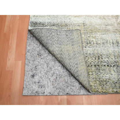 Modern and Contemporary Silk Hand Knotted Rug Brown No Border 9.0X12.5 -O075495