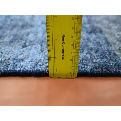 Modern and Contemporary Wool & Pure Silk Hand Knotted Rug Grey No Border 1.0X12.0 -O075497