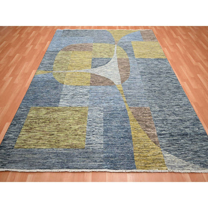 Modern and Contemporary Wool Hand Knotted Rug Grey No Border 8.0X10.0 -O075507