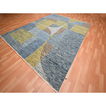 Modern and Contemporary Wool Hand Knotted Rug Grey No Border 8.0X10.0 -O075507