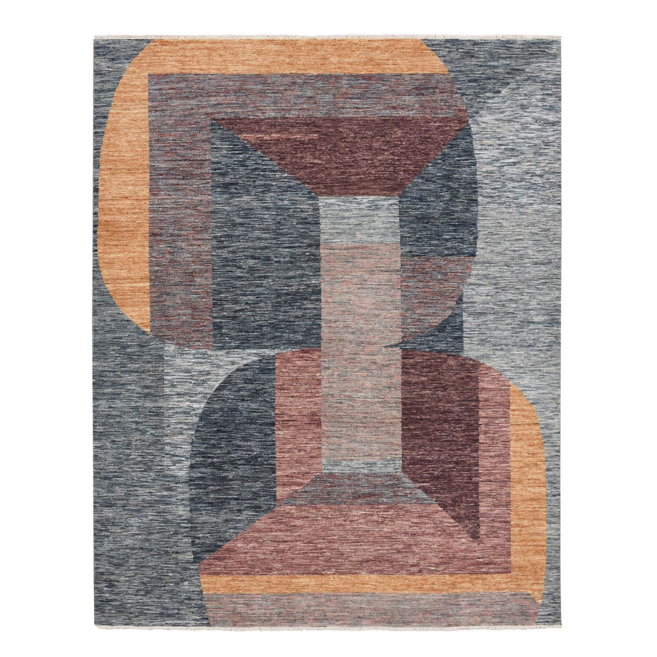 Gray 8'0" x 10'0" Modern and Contemporary Hand knotted Wool Rug - Sku: O075508