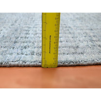 Modern and Contemporary Wool & Pure Silk Hand Knotted Rug Grey No Border 2.0X4.0 -O075511