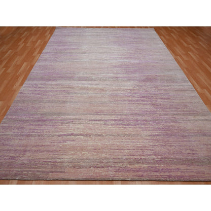 Modern and Contemporary Wool Hand Knotted Rug Pink 9.0x12.3 -O075512