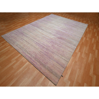 Modern and Contemporary Wool Hand Knotted Rug Pink 9.0x12.3 -O075512