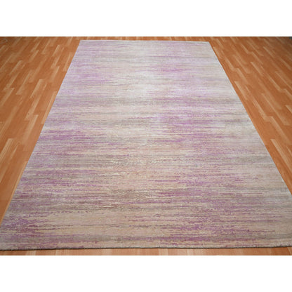 Modern and Contemporary Wool Hand Knotted Rug Pink 8.1x10.3 -O075513