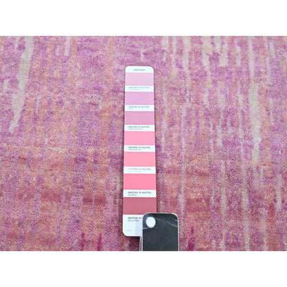 Modern and Contemporary Wool Hand Knotted Rug Pink 8.1x10.4 -O075514