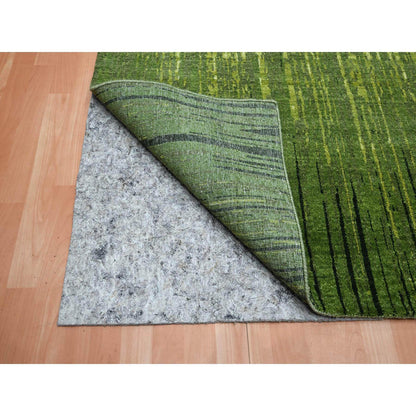 Modern and Contemporary Wool Hand Knotted Rug Green 8.2x10.3 -O075515