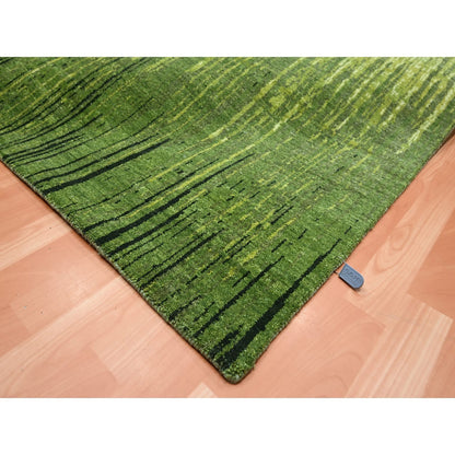 Modern and Contemporary Wool Hand Knotted Rug Green 8.2x10.3 -O075515