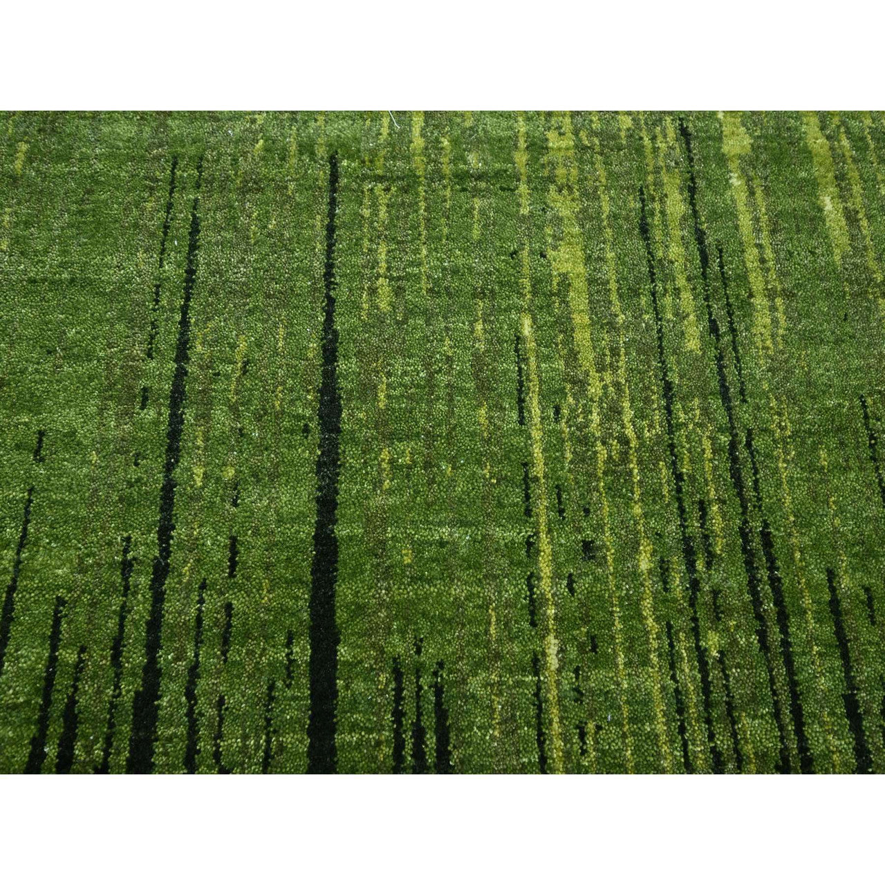 Green 8'2" x 10'3" Modern and Contemporary Hand knotted Wool Rug - Sku: O075515