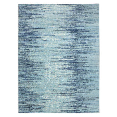 Modern and Contemporary Wool Hand Knotted Rug Blue 9.0x12.3 -O075518